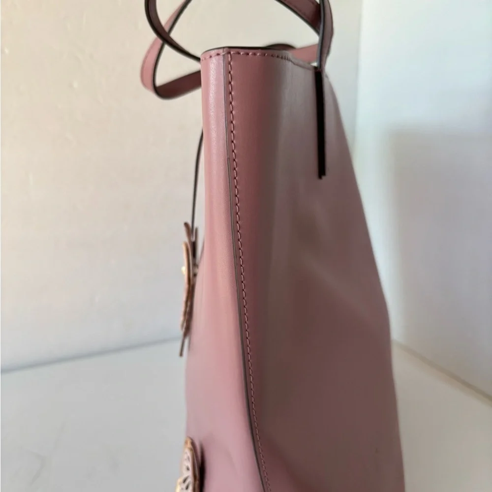 Kate Spade NWOT Mauve Leather Tote With Butterfly Leather Appliqués
